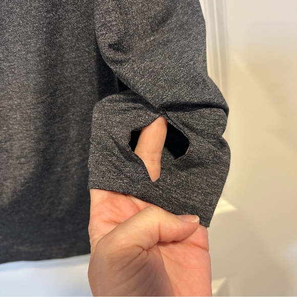 Splits59 Women's Grey Cowl Neck Pullover Petal Hem Hoodie - Medium - Picture 6 of 7